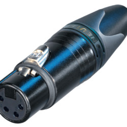 Neutrik NC4FXX-BAG 4 Pole Female Cable Connector, Black Metal Housing, Silver Contacts