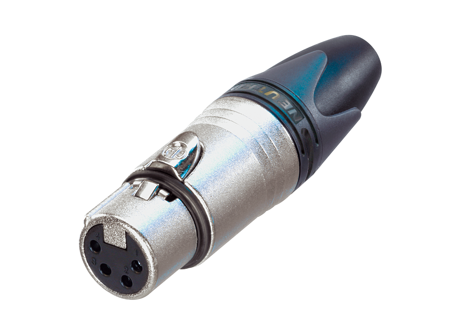 Neutrik NC4FXX 4 Pole Female Cable Connector, Nickel Housing, Silver Contacts