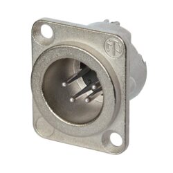 Neutrik NC4MD-LX 4 Pole Male Receptacle, Solder Cups, Nickel Housing, Silver Contacts