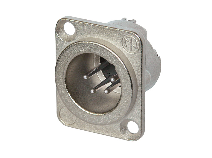 Neutrik NC4MD-LX 4 Pole Male Receptacle, Solder Cups, Nickel Housing, Silver Contacts