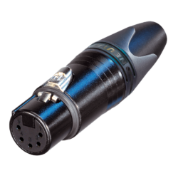Neutrik NC5FXX-B 5 Pole Female Cable Connector, Black Metal Housing, Gold Contacts
