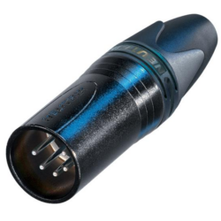 Neutrik NC5MXX-BAG 5 Pole Male Cable Connector, Black Metal Housing, Silver Contacts