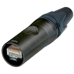 Neutrik NE8MX6-B EtherCON CAT6A Cable Connector Self-Termination, For Insulation Diameter > 1.1 mm, Black Plating
