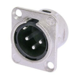 Neutrik NC3MD-L-1 3 Pole Male Receptacle, Solder Contacts, Nickel Housing, Silver Contacts