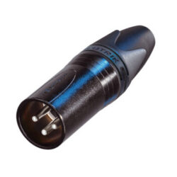 Neutrik NC3MXX-BAG 3 Pole Male Cable Connector, Black Metal Housing, Silver Contacts