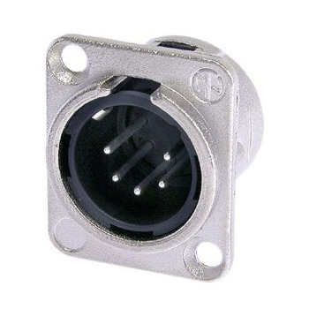 Neutrik NC5MD-L-1 5 Pole Male Receptacle, Solder Cups, Nickel Housing, Silver Contacts