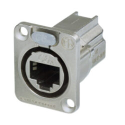 Neutrik NE8FDX-P6 D-Shape CAT6A Panel Connector, Shielded, Feedthrough, Nickel Housing