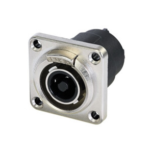 Neutrik NLT4FPXX 4 Pole Female Chassis Connector, Metal Housing, Solder Contacts, Countersunk Thru Holes