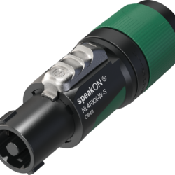 Neutrik NL4FXX-W-S 4 Pole SpeakON Cable Connector, Screw Terminal Assembly, Chuck Type Strain Relief For Cable Diameters 6-12 mm