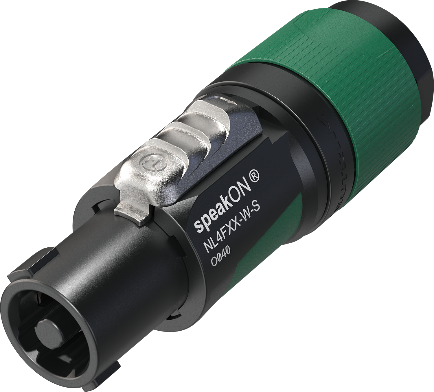 Neutrik NL4FXX-W-S 4 Pole SpeakON Cable Connector, Screw Terminal Assembly, Chuck Type Strain Relief For Cable Diameters 6-12 mm