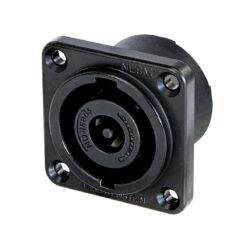 Neutrik NL8MPRXX-BAG 8 Pole Male Chassis Connector, Black Metal Square G-Size Housing, Countersunk Thru Holes, 3/16“ Flat Tabs