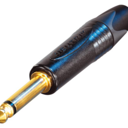 Neutrik NP2X-B 2 Pole 1/4" Professional Phone Plug, Gold Contacts, Black Shell