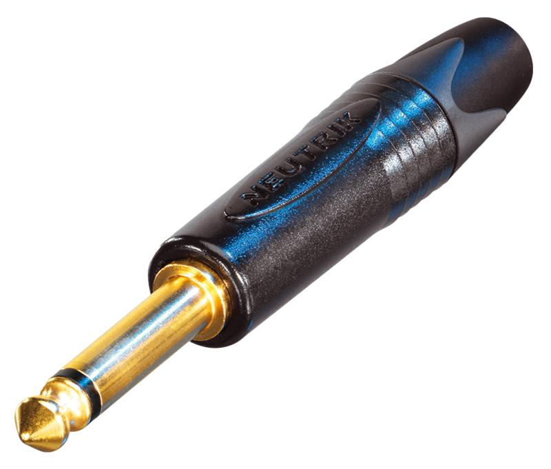 Neutrik NP2X-B 2 Pole 1/4" Professional Phone Plug, Gold Contacts, Black Shell