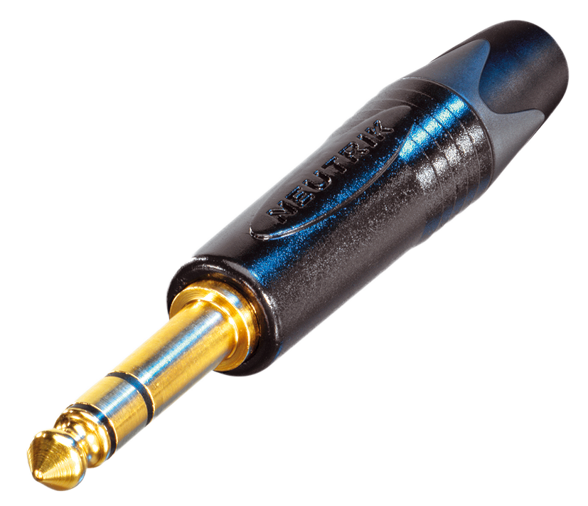 Neutrik NP3X-B 3 Pole 1/4" Professional Phone Plug, Gold Contacts, Black Shell