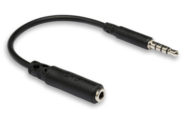Hosa MHE-158 Headphone Adapter, 3.5 mm TRRS to Slim 3.5 mm TRRS