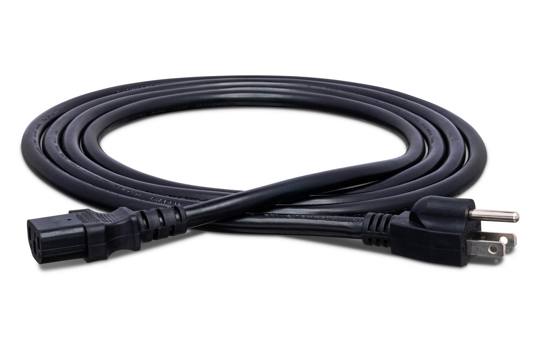 Hosa PWC-4xx Power Cord, IEC C13 to NEMA 5-15P