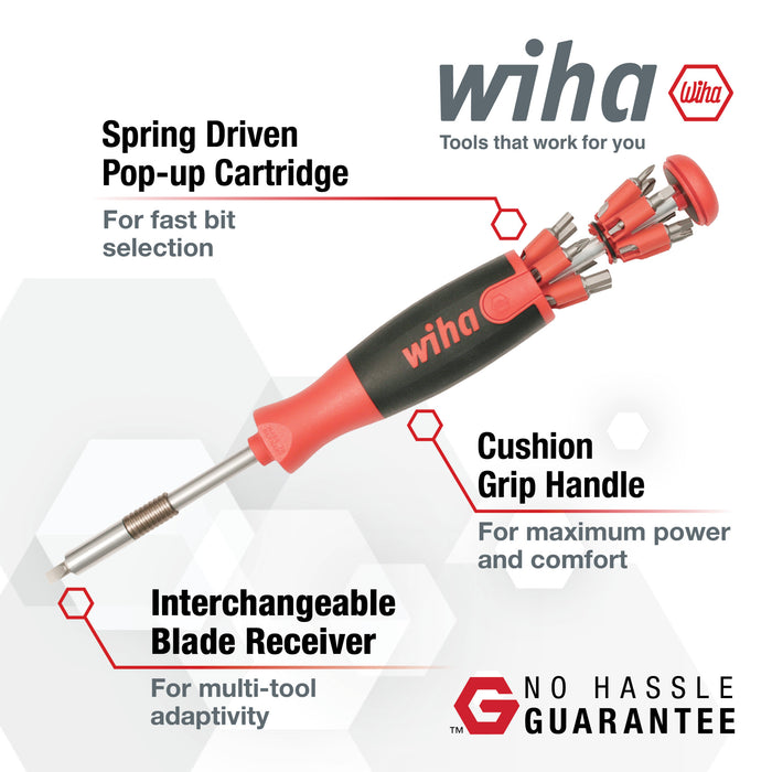 Wiha 77790 14 Piece Ultra Driver 26-in-1 Tradesman Bit Holder Set - Image 2