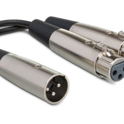 Hosa YXF-119 Y Cable, Dual XLR3F to XLR3M, 6 in