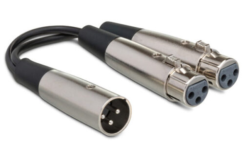 Hosa YXF-119 Y Cable, Dual XLR3F to XLR3M, 6 in