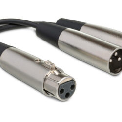 Hosa YXM-121 Y Cable, XLR3F to Dual XLR3M, 6 in