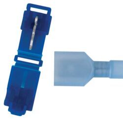 JT&T 2122H 16-14 AWG Push-On T-Tap Splice, Male Disconnect Sets, Blue