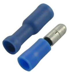 JT&T 2123H Bullet Connectors, Vinyl Insulated, 16-14 AWG Blue, .176 Female