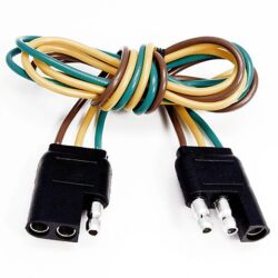 JT&T 2503F 3-Way Flat Molded Female & Male Trailer Connectors w/ Polarized Plugs