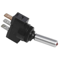 JT&T 2653-1J Red LED Toggle Switch, SPST 15A, 12V, On/Off, .250 Tabs