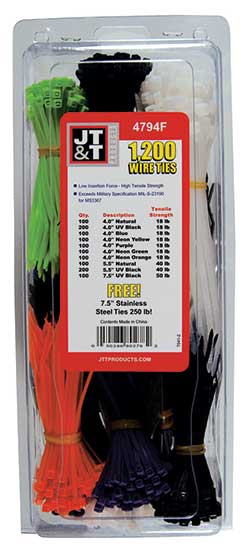 JT&T 4794F 1,200pc Wire Tie Kit