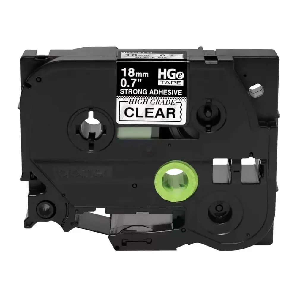 Brother HGeS1415PK BLACK on CLEAR HGe Tape-EX Strength, 5PK .7''