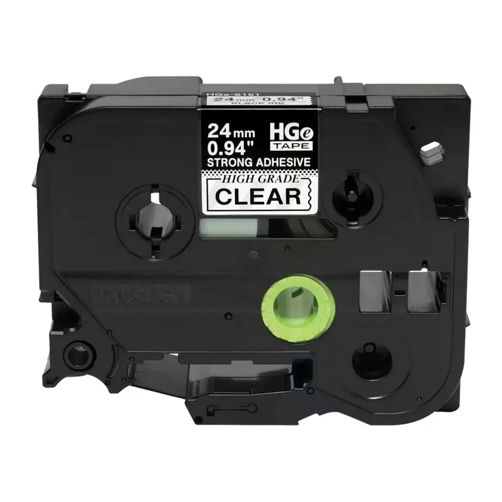 Brother HGeS1515PK BLACK on CLEAR HGe Tape-EX Strength, 5PK .94''