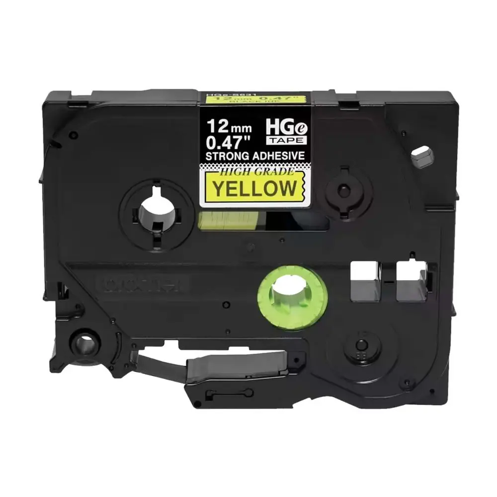 Brother HGeS6315PK BLACK on YELLOW HGe Tape-EX Strength 5PK .47''
