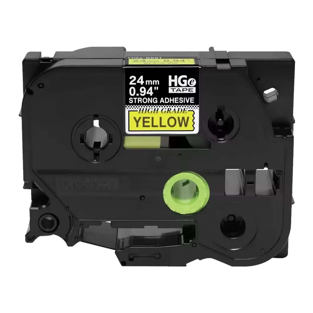 Brother HGeS6515PK BLACK on YELLOW HGe Tape-EX Strength 5PK .94''