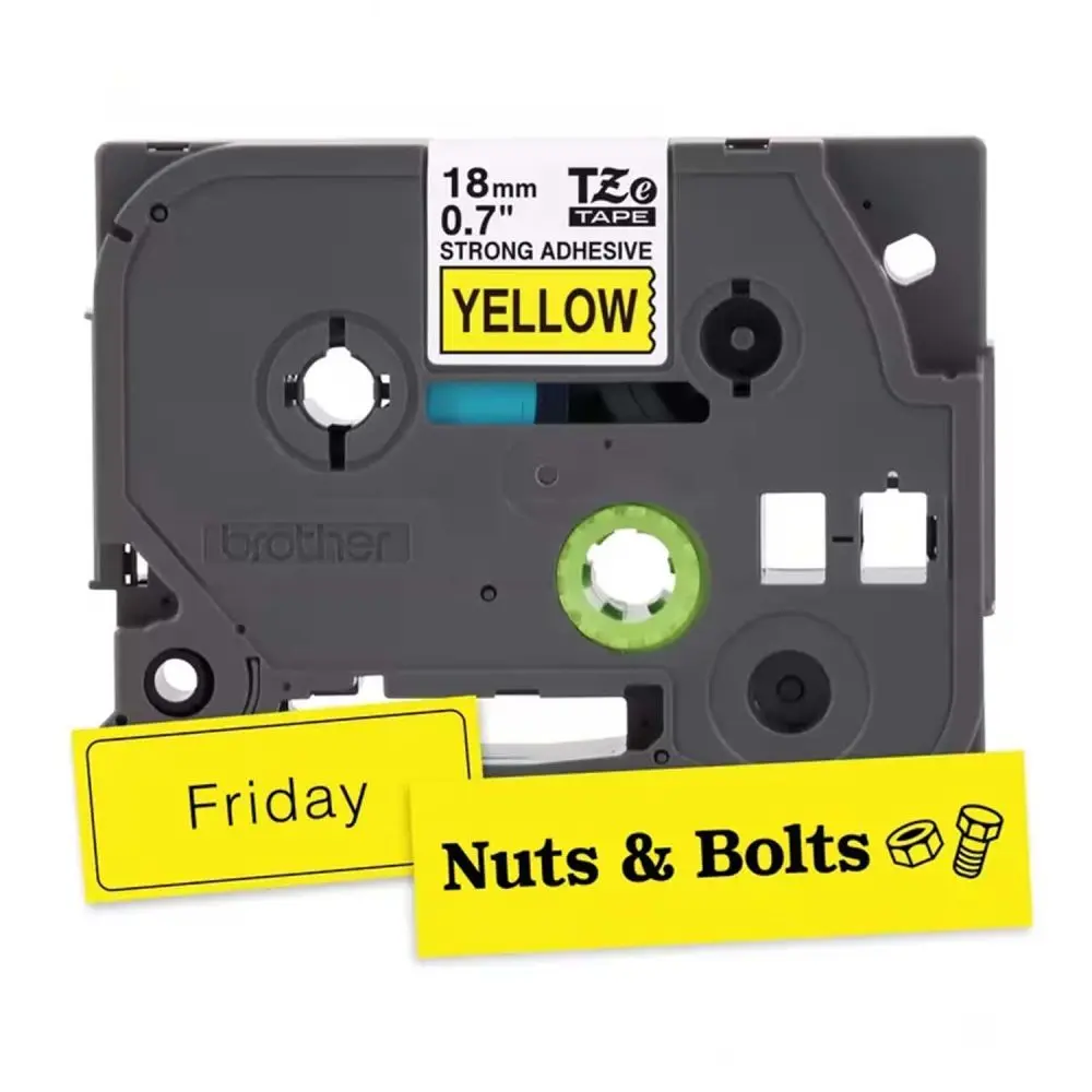 Brother TZeS641 P-Touch Tape, BLACK on YELLOW Extra Strong ¾''
