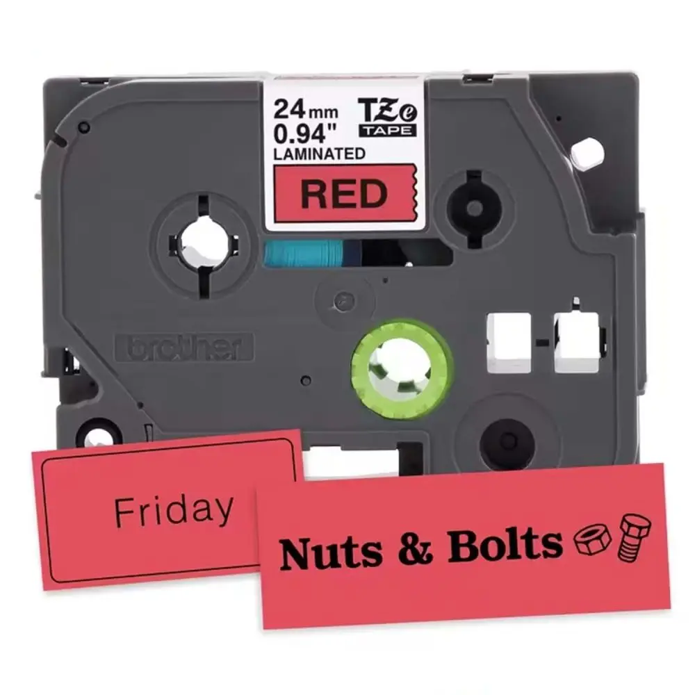 Brother TZe451G P-Touch Tape, BLACK on RED, Standard, 1''