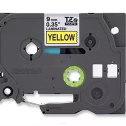 Brother TZe-621CS P-Touch Tape, BLACK on YELLOW, Standard, 3/8''